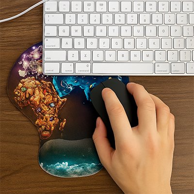 Tapis de souris ergonomique avec clavier blanc