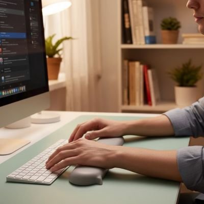 Repose poignet gris largeur du clavier
