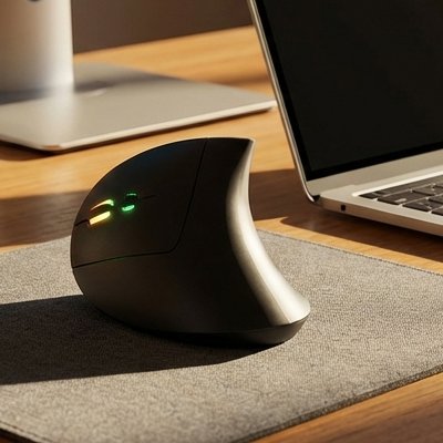 Souris bluetooth ergonomique de côté noir