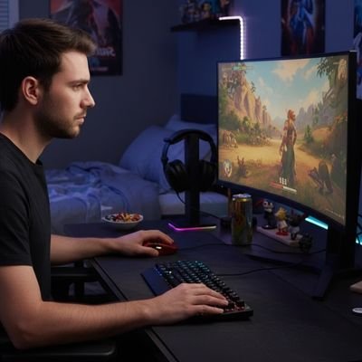 Souris bluetooth gamer joueur en soirée