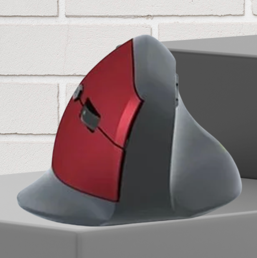 souris ergonomique verticale rouge