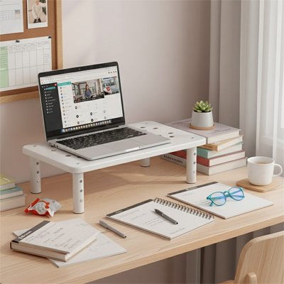 Support ecran PC blanc sur bureau