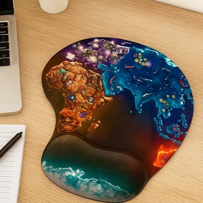 Tapis de souris ergonomique multicolore