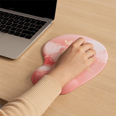 Tapis de souris ergonomique rose